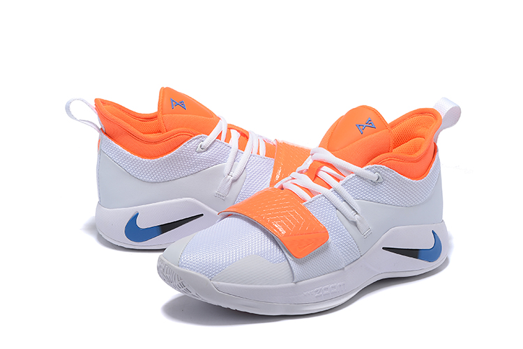 Men Nike Paul George 2.5 White Orange Blue Shoes